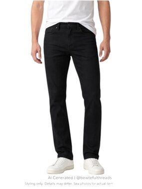 Clean Black Slim Jeans W33 Long 32.5” Modern Street Minimal PAIGE